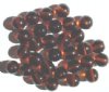 25 10mm Transparent Dark Topaz Round Glass Beads